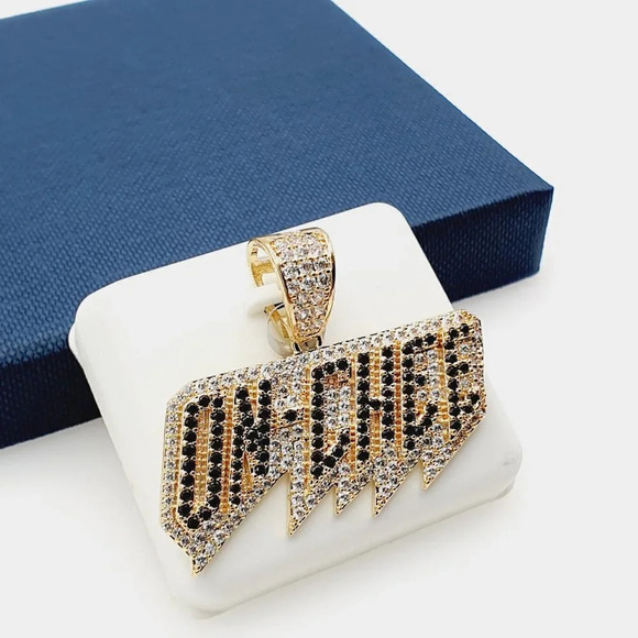 "14K Gold Plated Cubic Zircon Pendant, INUS1BR300 - Picture 3 of 9